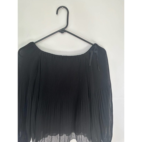 Wilfred Aritzia Black Off-the-Shoulder Chiffon Talence Blouse Size XXS - Picture 6 of 10